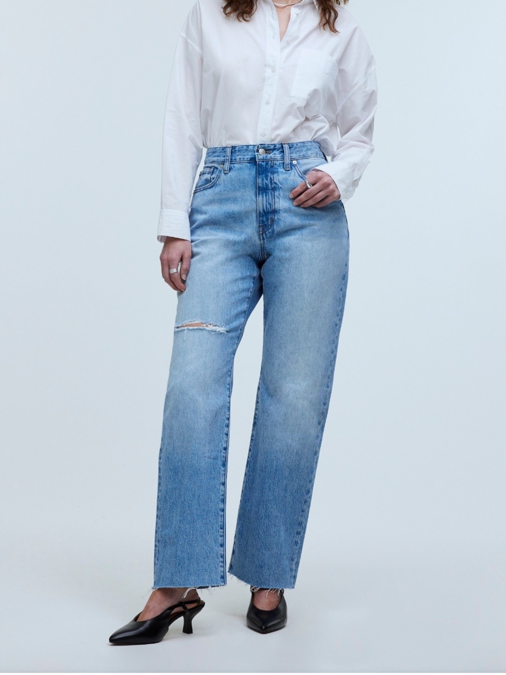 Madewell Light Blue High-Rise Straight Jeans